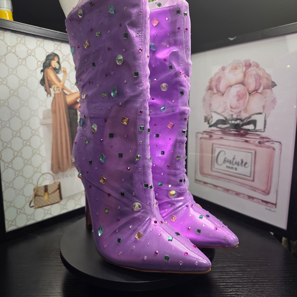 Azalea Wang Embellished Heeled Boots - Picture 2 of 7